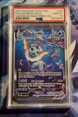 Pokemon - Vaporeon VMAX Premium Coll. Full Art Promo SWSH182 - PSA 10 GEM MINT - Image 1