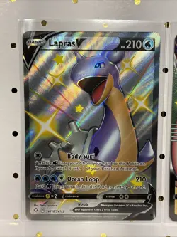 Lapras VMAX Shiny Full Art Lapras V Shiny Lot Pokemon TCG SV111 SV122 3 Cards - Image 2