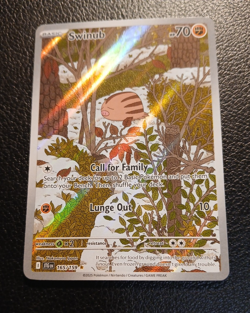 Pokemon TCG, Swinub 165/159, Journey Together Illustration Rare Holo Near Mint - Image 1