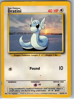 Dratini 26/102 Non Holo Base Set - Pokemon Card - LP - Image 1