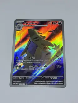 Pokemon Card TCG Tyranitar 222/193 Sv02: Paldea Evolved Holo Illustrator rare NM - Image 1