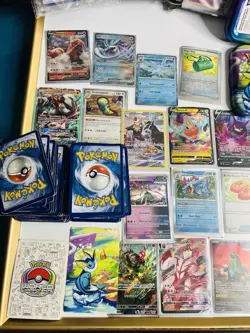 Pokemon Cards W/Binder Lot Of 313 Cards, Pikachu Plush, And Other Accessories - Image 3