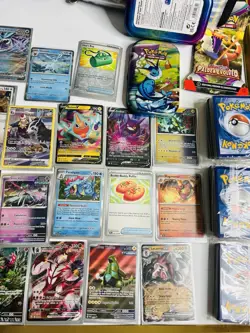 Pokemon Cards W/Binder Lot Of 313 Cards, Pikachu Plush, And Other Accessories - Image 4