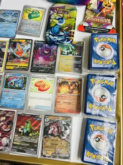 Pokemon Cards W/Binder Lot Of 313 Cards, Pikachu Plush, And Other Accessories - Image 5