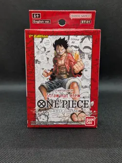 One Piece Card Game Straw Hat Pirates Super Pre Release Deck ST-01 Luffy - Image 1