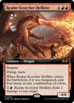 Realm-Scorcher Hellkite (Extended Art) [Wilds of Eldraine] Foil Near Mint - Image 1