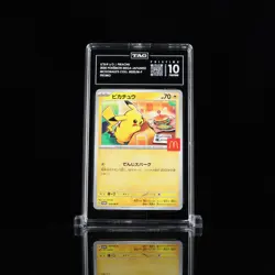 2025 Pokemon Mega Japanese McDonald's Collection Pikachu TAG 10 Pristine (990) - Image 1