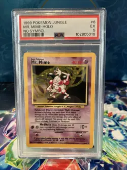 Mr. Mime No Symbol Error Jungle Holo Rare Pokemon TCG PSA 5 Vintage - Image 1