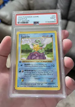 Pokemon Squirtle 1st Edition Shadowless Base Set , PSA 9 - Image 1
