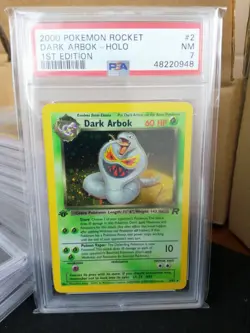2000 Pokemon Rocket 1st Edition Dark Arbok Holo PSA 7 #2 - Image 1