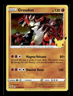 Pokemon Groudon 017/025 Celebrations Holo Rare 5 Card Lot - Image 1
