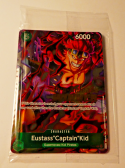 One Piece Card Game English Carte Holo Pre Release Winner Kid P-067 Sealed - Image 1