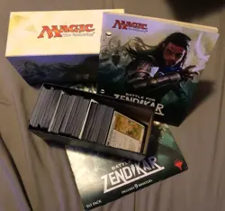 Bulk Lot MTG 300+ Cards Mono White - 4 Mythics 40 Rares + FatPack Box & Book - Image 1