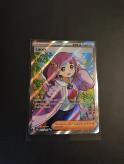 Pokemon TCG Stellar Crown Lacey Full Art Ultra Rare Holo Trainer Card 166/142 - Image 2