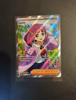 Pokemon TCG Stellar Crown Lacey Full Art Ultra Rare Holo Trainer Card 166/142 - Image 4