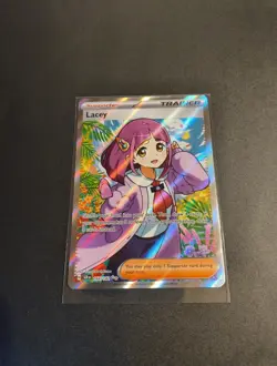 Pokemon TCG Stellar Crown Lacey Full Art Ultra Rare Holo Trainer Card 166/142 - Image 5