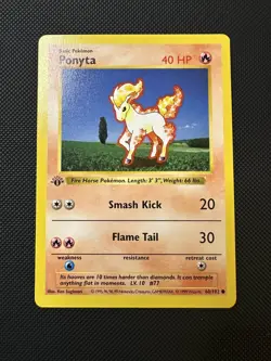 Pokemon Ponyta 60/102 1st Edition Shadowless Base Set Card Unplayed Near Mint 🔥 - Image 1