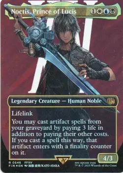 MTG: Final Fantasy: Surge Foil Borderless Noctis, Prince of Lucis: LP Condition - Image 1
