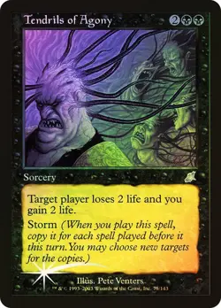 Magic the Gathering TENDRILS OF AGONY #75/143 Scourge Black Foil Rare 2003 NM - Image 1