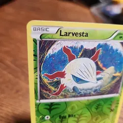 Larvesta Steam Siege Reverse Holo Card 14/114 Common Pokemon TCG - Image 2