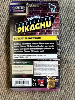 Sealed, Pokemon TCG Detective Pikachu. Hanging Blister Pack Sun & Moon + Coin 820650806353 - Image 4
