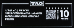 2025 Pokemon Mega Japanese McDonald's Collection Pikachu TAG 10 Pristine (993) - Image 3