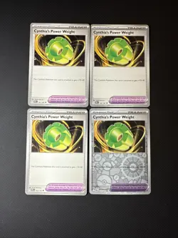 [4x Playset] Cynthia's Power Weight 162/182 SV10: Destined Rivals (DRI) Pokemon - Image 1