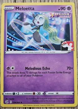 Pokemon SWSH Fusion Strike | 124/264 Meloetta | Prize Pack Stamped - Image 1