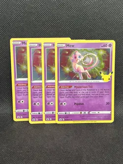 Mew 011/025 Holo Rare: Celebrations Pokemon TCG Near Mint Lot Of 4 - Image 1