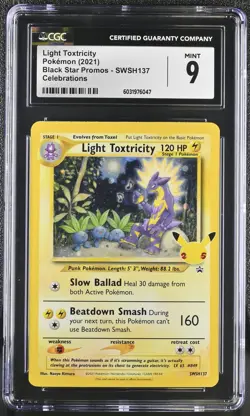 CGC 9 Light Toxtricity Swsh137 Celebrations Black Star Promos Pokemon Mint - Image 1