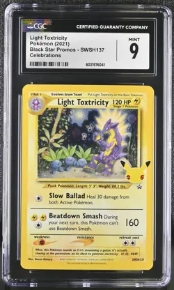 CGC 9 Light Toxtricity Swsh137 Celebrations Black Star Promos Pokemon Mint - Image 1