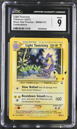 CGC 9 Light Toxtricity Swsh137 Celebrations Black Star Promos Pokemon Mint - Image 1