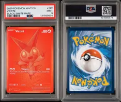 2025 POKEMON Victini 172/086 BWR White Flare PSA 9 Mint Rare - Image 3