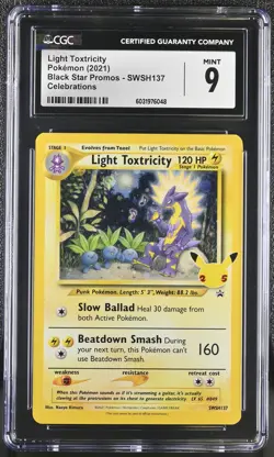 CGC 9 Light Toxtricity Swsh137 Celebrations Black Star Promos Pokemon Mint - Image 1