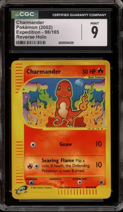 Pokemon Charmander Expedition Reverse Holo #98 CGC 9 Mint - Image 1