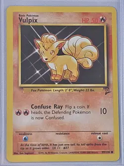 Pokemon Vulpix 99/130 WotC Base Set 2 Common NM - Image 1