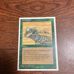 Sandstorm Error Card MTG 4th Edition English Square Cut Used - Image 2