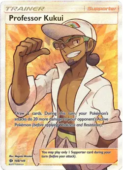 NM-Mint Professor Kukui - 148/149 - Full Art Ultra Rare Pokemon SM Base Set - Image 1