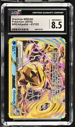 CGC Graded 8.5 NM/Mint+ Greninja BREAK 41/122 BREAKpoint Pokemon Card - Image 1