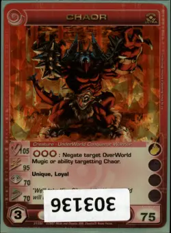 (303136) CHAOR 105/95/70/70/75 (3 Max Stats) Ultra Rare Foil Chaotic Card - Image 1
