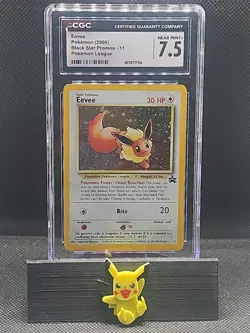 CGC 7.5 Eevee 2000 Black Star Promos 11 Pokemon League Pokemon Card - Image 1