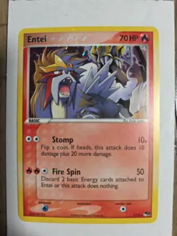 Entei 1/17 Scale Pokemon Pop Series 2 Holo Rare TCG Card LP Condition - Image 1