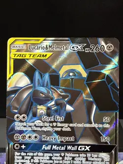 Pokemon Card Lucario & Melmetal GX 203/214 Full Art Unbroken Bonds Tag Team NM - Image 2