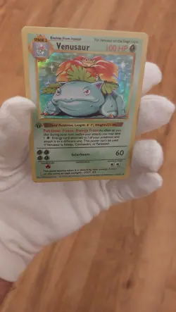 Venusaur 1st Edition shadowless - 15/102 Pokemon Base Set 1999 - Holo Artcard - Image 3