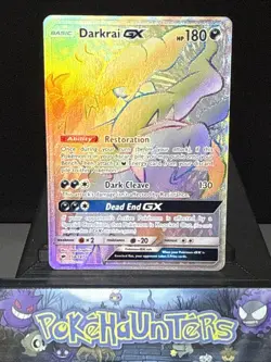 Pokemon Card Darkrai GX 158/147 Burning Shadows Secret Rainbow Rare Near Mint - Image 1