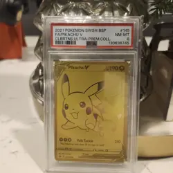 PSA 8 - Pikachu V Gold & Poke Ball Gold SWSH145/SWSH146 Pokemon TCG Celebrations - Image 3