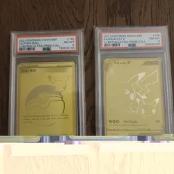PSA 8 - Pikachu V Gold & Poke Ball Gold SWSH145/SWSH146 Pokemon TCG Celebrations - Image 5