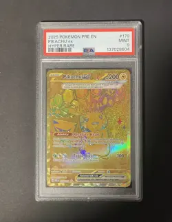 2025 PIKACHU EX FULL ART PRISMATIC HYPER RARE POKEMON TCG PSA 9 MINT #179/131 - Image 1