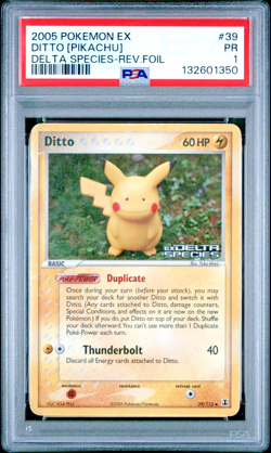 PSA 1 2005 Pokemon EX Delta Species Ditto Pikachu STAMPED Reverse Holo 39/113 - Image 1