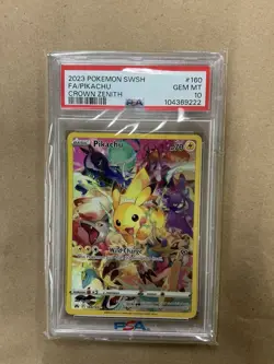 2023 Pokemon SWSH FA/Pikachu Crown Zenith PSA 10, 160/159 - Image 1